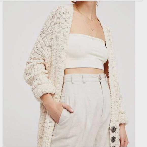 FREE PEOPLE Chunky Knit Oversized SWEATER Cardigan - Picture 3 of 8